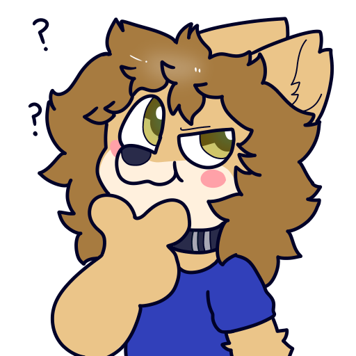 A spinning picture of my fursona, Ember, thinking.